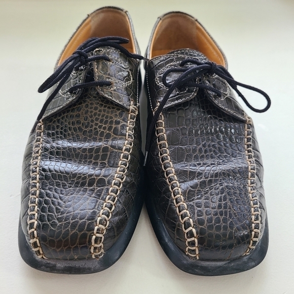 Bruno Magli dk green leather shoes size EU37, US unisex/men’s size 5 - Picture 1 of 10